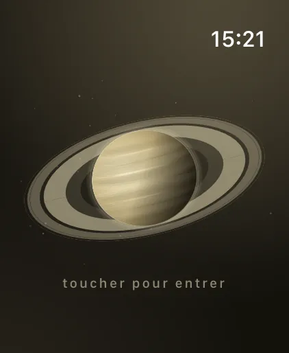 Application VIGIE sur Apple Watch Ultra : Saturne en écran de veille